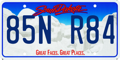 SD license plate 85NR84