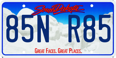 SD license plate 85NR85