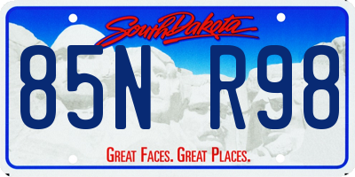 SD license plate 85NR98