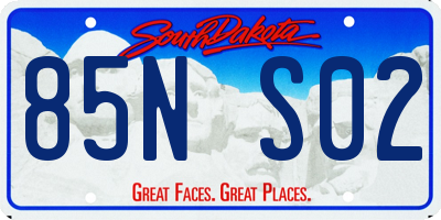 SD license plate 85NS02