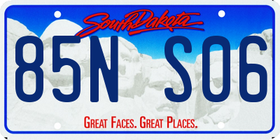 SD license plate 85NS06