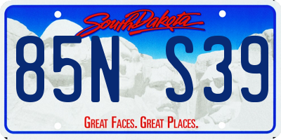 SD license plate 85NS39