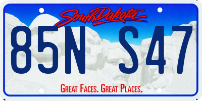 SD license plate 85NS47