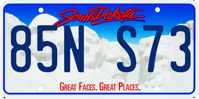 SD license plate 85NS73