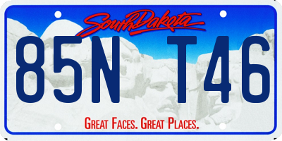SD license plate 85NT46