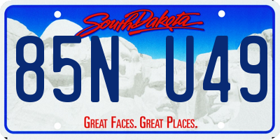 SD license plate 85NU49