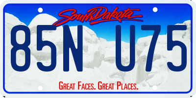 SD license plate 85NU75