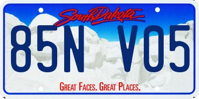 SD license plate 85NV05