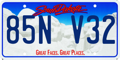 SD license plate 85NV32
