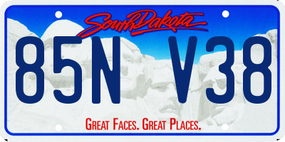 SD license plate 85NV38