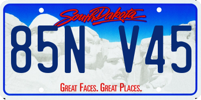 SD license plate 85NV45