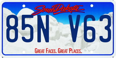 SD license plate 85NV63