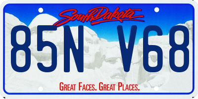 SD license plate 85NV68