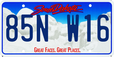 SD license plate 85NW16