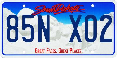 SD license plate 85NX02