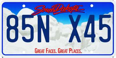 SD license plate 85NX45