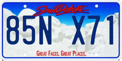SD license plate 85NX71