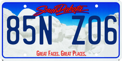 SD license plate 85NZ06