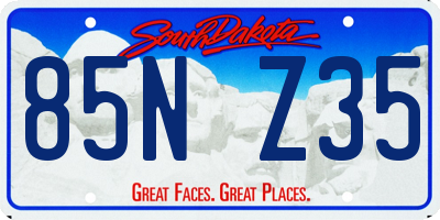 SD license plate 85NZ35