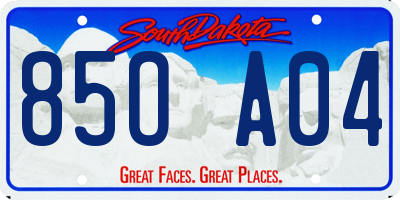 SD license plate 85OA04