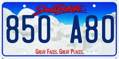SD license plate 85OA80