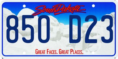 SD license plate 85OD23
