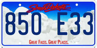 SD license plate 85OE33