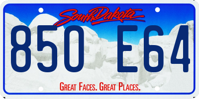 SD license plate 85OE64