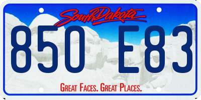 SD license plate 85OE83