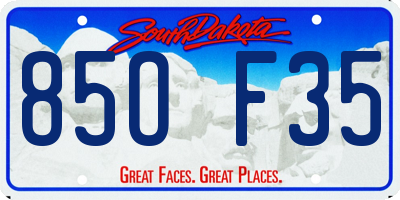 SD license plate 85OF35