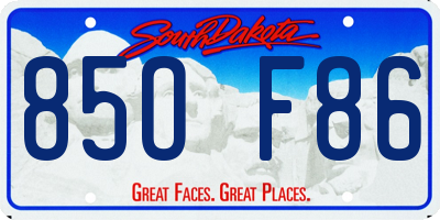 SD license plate 85OF86