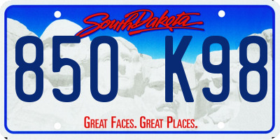 SD license plate 85OK98
