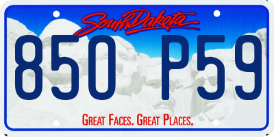 SD license plate 85OP59
