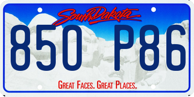 SD license plate 85OP86