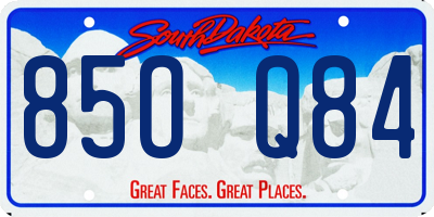 SD license plate 85OQ84