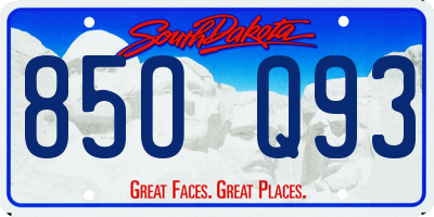 SD license plate 85OQ93