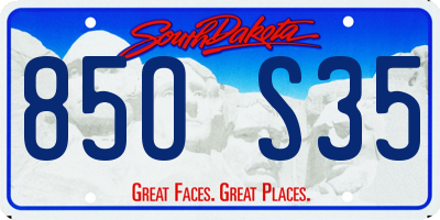 SD license plate 85OS35
