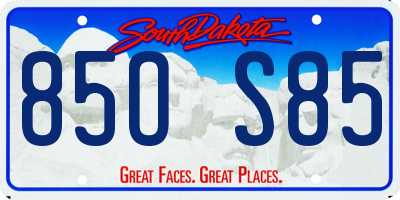 SD license plate 85OS85