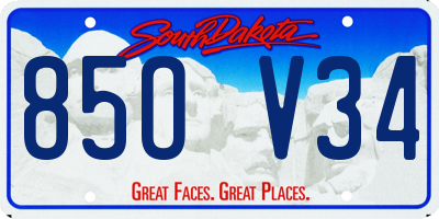 SD license plate 85OV34