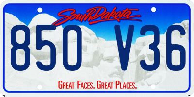 SD license plate 85OV36