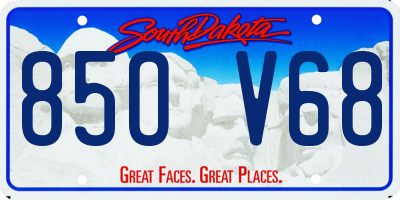SD license plate 85OV68