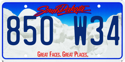 SD license plate 85OW34