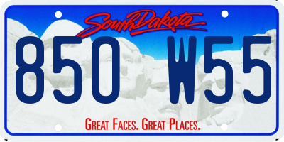 SD license plate 85OW55