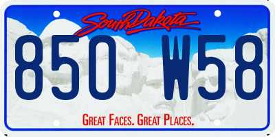 SD license plate 85OW58