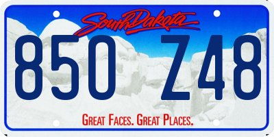 SD license plate 85OZ48