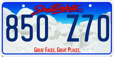 SD license plate 85OZ70