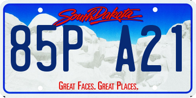 SD license plate 85PA21