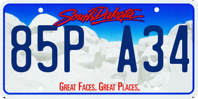 SD license plate 85PA34