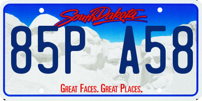 SD license plate 85PA58