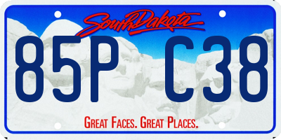SD license plate 85PC38